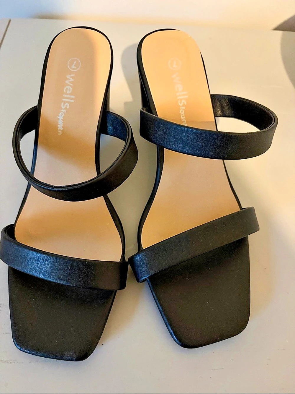 Black Strappy Block Heel Sandals size 7